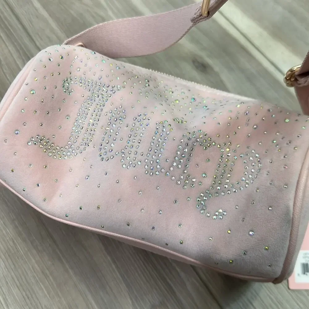 Juicy couture let it shine rhinestone barrel role bag pink
